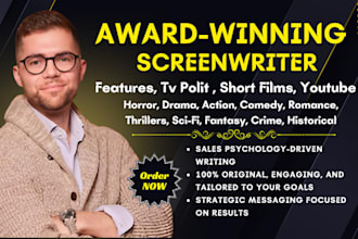 write your feature screenplay, TV pilot or short film script