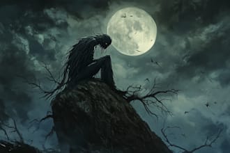 do  fantasy or dark creepy horror art illustration