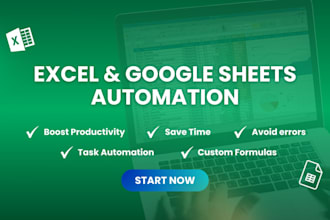 create custom excel or google sheets spreadsheets