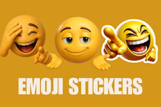 design 3d cute emoji sticker or whatsapp and telegram