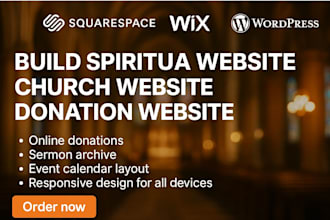 build spiritual website church ministry donation website