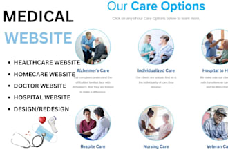 build medical services website for homecare healthcare leads shopify store