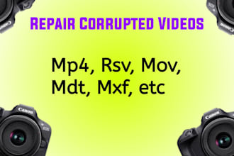 repair corrupted rsv  mfx  arw  xavc mp4 mov avi video files within 24 ho