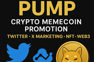 increase pump crypto memecoin twitter x marketing nft web3 telegram promotion