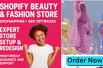 design shopify beauty fashion store redesign dropshipping ecommerce website seo