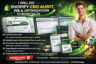 do shopify cro audit, fix and optimization to boost ecommerce marketing sales