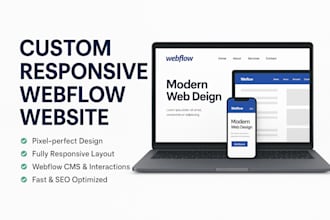 design and develop a custom responsive webflow website