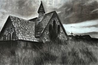 create detailed monochrome pencil illustration