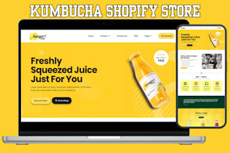 build kombucha shopify store tea store coffee shopify store beverage website