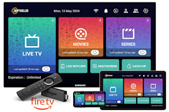 setup iptv server, reseller panel, erpnext customation, restream, m3u playlists