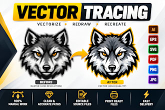 vectorize, redraw or recreate your logo or image