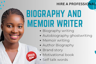 ghostwrite memoir autobiography motivational words author biography writer
