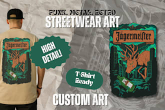 create dark retro and streetwear illustration for your brand
