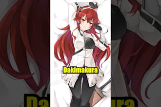 draw dakimakura oc fan art anime style 2d vtuber cover pillow nsfw body pillow