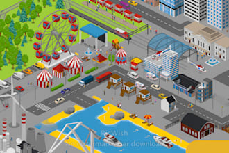 design vector map illustration event map travel map google map isometric design