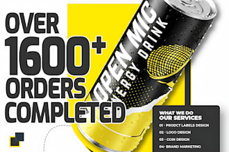 create a energy drink label for your brand