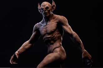 create 3drealistic vampire,ue5 fantasy character, creature,rig3d animaze,toplogy