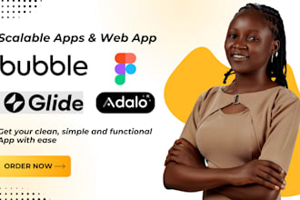 develop glide app and mobile app using bubble io adalo and flutterflow