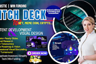 create futuristic for blockchain, web3, crypto pitch deck presentation nft