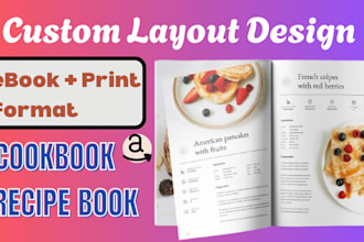 design stunning cookbook, recipe book, and cookbook cover for print and KDP
