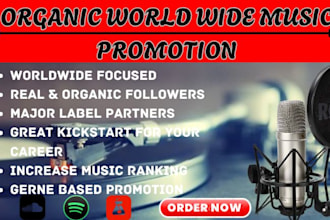 boost your music with professional organic and global promotion