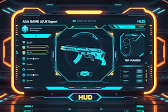 design aaa game UI UX mastery top ranked expert asset hud design
