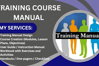 design training manual, course creation, user guide, workbook, handout