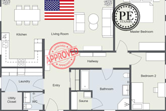 provide licensed pe stamp, civil and structural engineer, city permit ut, ca, tx