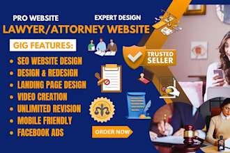 design notary website, lawyer, attorney, landing page and law firm website
