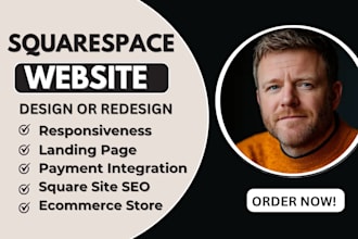 build responsive squarespace website, online store design, landing page or blog