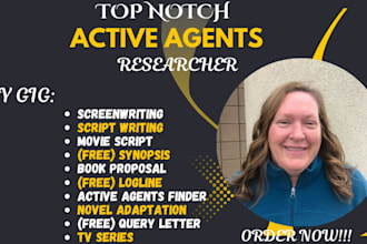find active agents for your screenplay, movie script, film script, screenwriting