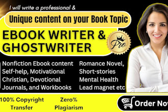 write your non fiction manuscript book and ebook as a ghostwriter, ebook writer