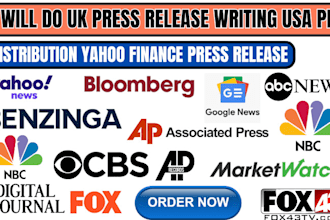 do UK press release writing USA PR distribution yahoo finance press release