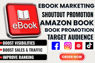 promote amazon book children book, ebook website shoutout on fb pinterest tiktok