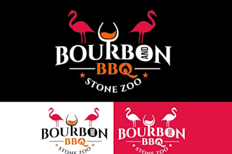 design bourbon BBQ zoo logo