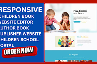 build children book website editor author book publisher website school portal