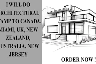 do architectural stamp to canada, miami, UK, new zealand, australia, new jersey