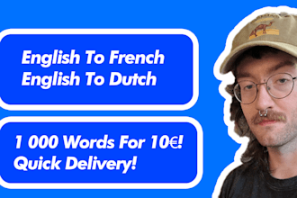 manually translate english to french or dutch quickly