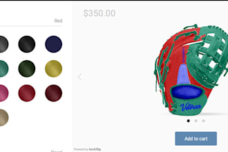 build custom baseball and softball glove in 2d or 3d using kickflip, zakeke