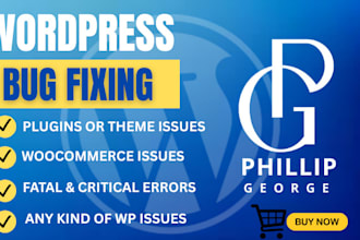 fix wordpress issues, fix wordpress error, wordpress bug fix, woocommerce fix