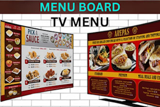 design restaurant print TV menu restaurant menu food menu design