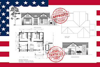 review architectural drawing, california stamp, pe stamp for city permit