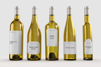 3d mockup for your glass bottle,wine, and beer, bottle design,3d rendering,label