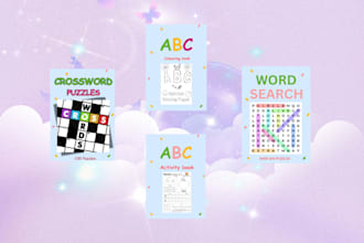 design puzzles, activity and colouring books for KDP