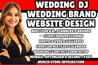 design a modern wedding dj or wedding brand website that books more clients