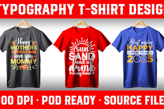 design custom typography t shirts and graphic tees for pod