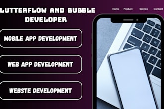 develop flutterflow webapp bubble io saas website ai flutter flow mobile app mvp