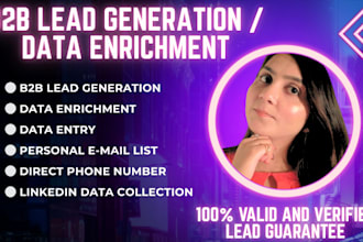 b2b lead generation, data enrichment, appending, direct numbers and emails