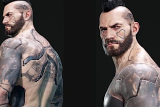ue5 3d nsfw male metahuman game character, cyberpunk, rig3d, fantasy,maya,zbrush
