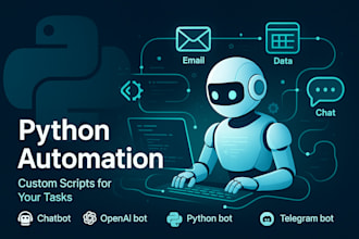 create a custom python, task automation bot, openai, chatbot